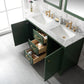 Legion Furniture WLF2154-VG Legion Furniture WLF2154-VG 54" Vogue Green Finish Double-Sink Vanity Cabinet with Carrara White Top