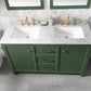 Legion Furniture WLF2154-VG Legion Furniture WLF2154-VG 54" Vogue Green Finish Double-Sink Vanity Cabinet with Carrara White Top