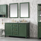 Legion Furniture WLF2154-VG Legion Furniture WLF2154-VG 54" Vogue Green Finish Double-Sink Vanity Cabinet with Carrara White Top