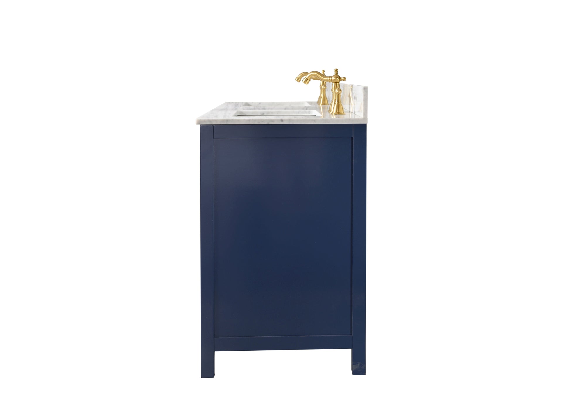 Legion Furniture WLF2160D-B Legion Furniture WLF2160D-B 60" Blue Finish Double-Sink Vanity Cabinet with Carrara White Top