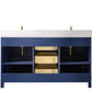 Legion Furniture WLF2160D-B Legion Furniture WLF2160D-B 60" Blue Finish Double-Sink Vanity Cabinet with Carrara White Top