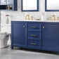 Legion Furniture WLF2160D-B Legion Furniture WLF2160D-B 60" Blue Finish Double-Sink Vanity Cabinet with Carrara White Top