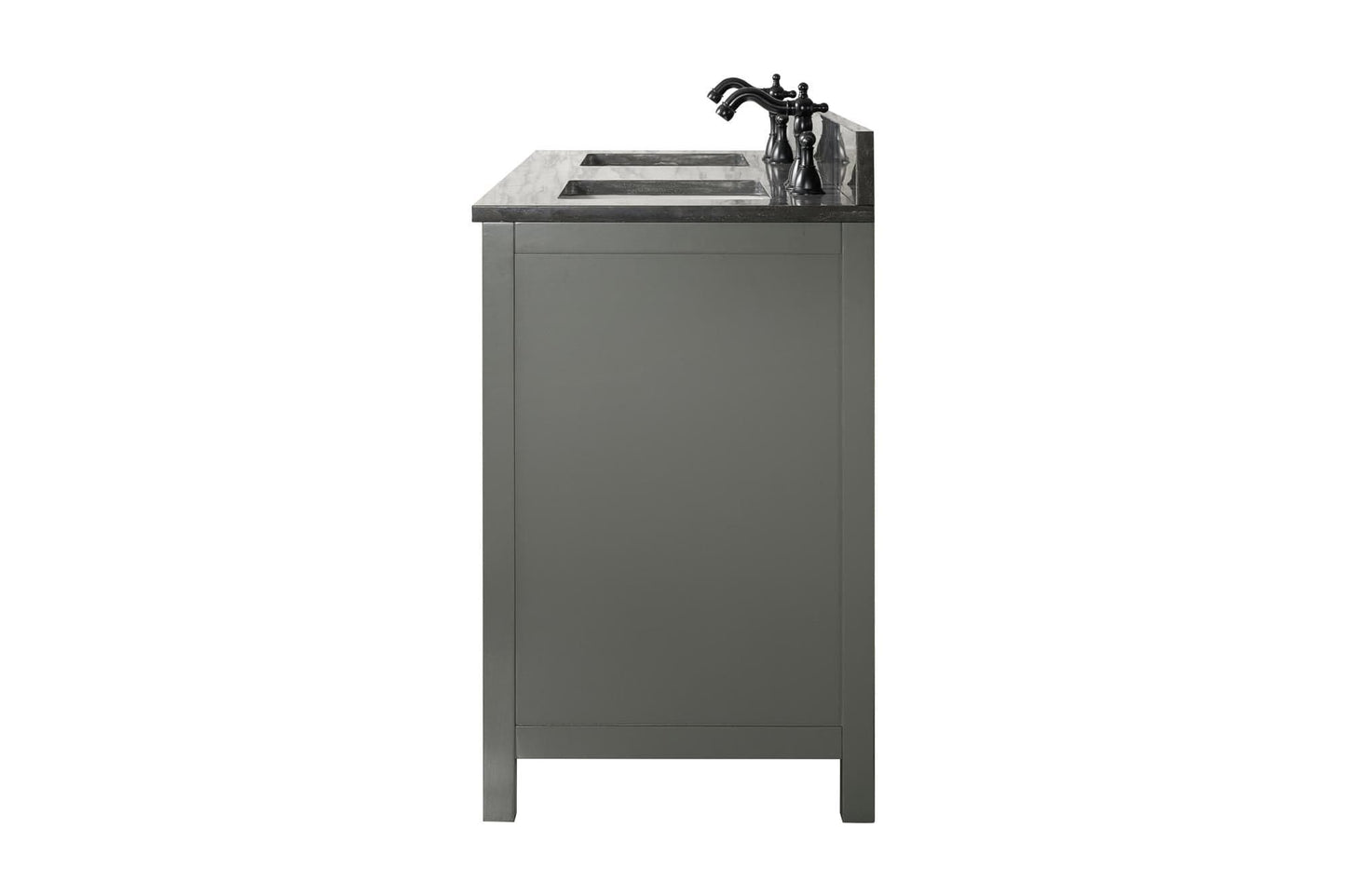 Legion Furniture WLF2160D-PG Legion Furniture WLF2160D-PG 60" Pewter Green Finish Double-Sink Vanity Cabinet with Blue Limestone Top