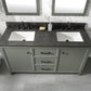 Legion Furniture WLF2160D-PG Legion Furniture WLF2160D-PG 60" Pewter Green Finish Double-Sink Vanity Cabinet with Blue Limestone Top