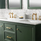 Legion Furniture WLF2160D-VG Legion Furniture WLF2160D-VG 60" Vogue Green Finish Double-Sink Vanity Cabinet with Carrara White Top