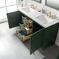 Legion Furniture WLF2160D-VG Legion Furniture WLF2160D-VG 60" Vogue Green Finish Double-Sink Vanity Cabinet with Carrara White Top