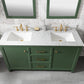 Legion Furniture WLF2160D-VG Legion Furniture WLF2160D-VG 60" Vogue Green Finish Double-Sink Vanity Cabinet with Carrara White Top