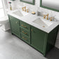 Legion Furniture WLF2160D-VG Legion Furniture WLF2160D-VG 60" Vogue Green Finish Double-Sink Vanity Cabinet with Carrara White Top