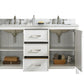 Legion Furniture WLF2160D-W Legion Furniture WLF2160D-W 60" White Finish Double-Sink Vanity Cabinet with Carrara White Top