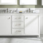 Legion Furniture WLF2160D-W Legion Furniture WLF2160D-W 60" White Finish Double-Sink Vanity Cabinet with Carrara White Top