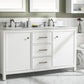 Legion Furniture WLF2160D-W Legion Furniture WLF2160D-W 60" White Finish Double-Sink Vanity Cabinet with Carrara White Top