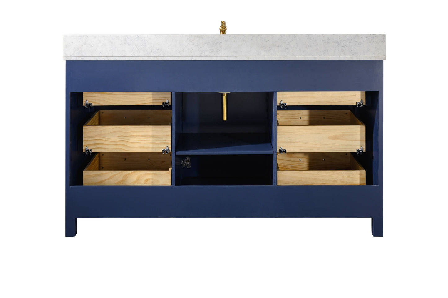 Legion Furniture WLF2160S-B Legion Furniture WLF2160S-B 60" Blue Finish Single-Sink Vanity Cabinet with Carrara White Top