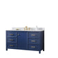 Legion Furniture WLF2160S-B Legion Furniture WLF2160S-B 60" Blue Finish Single-Sink Vanity Cabinet with Carrara White Top