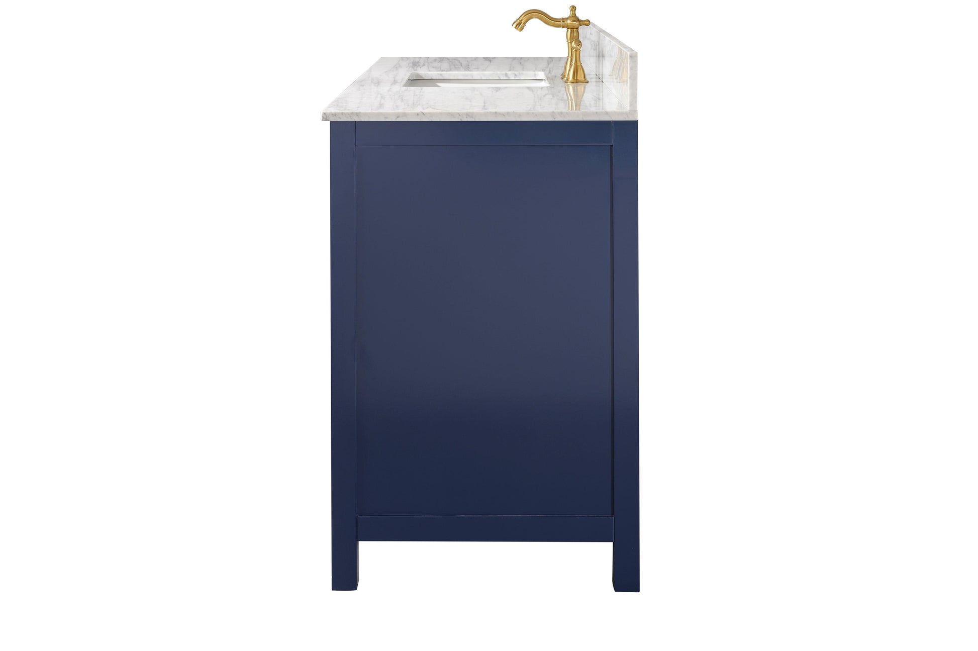 Legion Furniture WLF2160S-B Legion Furniture WLF2160S-B 60" Blue Finish Single-Sink Vanity Cabinet with Carrara White Top