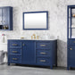 Legion Furniture WLF2160S-B Legion Furniture WLF2160S-B 60" Blue Finish Single-Sink Vanity Cabinet with Carrara White Top