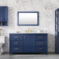 Legion Furniture WLF2160S-B Legion Furniture WLF2160S-B 60" Blue Finish Single-Sink Vanity Cabinet with Carrara White Top