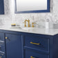 Legion Furniture WLF2160S-B Legion Furniture WLF2160S-B 60" Blue Finish Single-Sink Vanity Cabinet with Carrara White Top