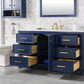 Legion Furniture WLF2160S-B Legion Furniture WLF2160S-B 60" Blue Finish Single-Sink Vanity Cabinet with Carrara White Top