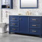 Legion Furniture WLF2160S-B Legion Furniture WLF2160S-B 60" Blue Finish Single-Sink Vanity Cabinet with Carrara White Top