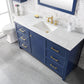 Legion Furniture WLF2160S-B Legion Furniture WLF2160S-B 60" Blue Finish Single-Sink Vanity Cabinet with Carrara White Top