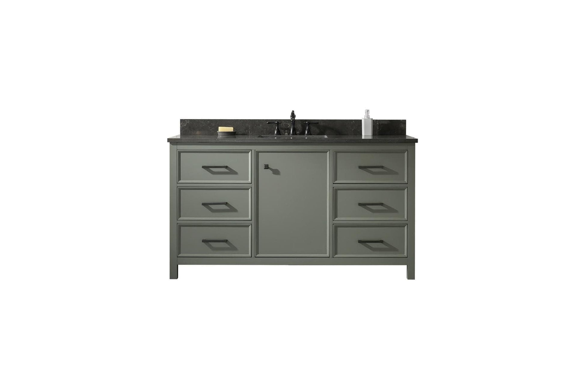 Legion Furniture WLF2160S-PG Legion Furniture WLF2160S-PG 60" Pewter Green Finish Single-Sink Vanity Cabinet with Blue Limestone Top