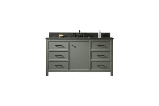 Legion Furniture WLF2160S-PG Legion Furniture WLF2160S-PG 60" Pewter Green Finish Single-Sink Vanity Cabinet with Blue Limestone Top