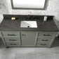 Legion Furniture WLF2160S-PG Legion Furniture WLF2160S-PG 60" Pewter Green Finish Single-Sink Vanity Cabinet with Blue Limestone Top