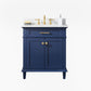 Legion Furniture WLF2230-B Legion Furniture WLF2230-B 30" Blue Finish Sink Vanity Cabinet with Carrara White Top