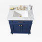 Legion Furniture WLF2230-B Legion Furniture WLF2230-B 30" Blue Finish Sink Vanity Cabinet with Carrara White Top