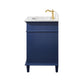 Legion Furniture WLF2230-B Legion Furniture WLF2230-B 30" Blue Finish Sink Vanity Cabinet with Carrara White Top