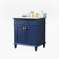 Legion Furniture WLF2230-B Legion Furniture WLF2230-B 30" Blue Finish Sink Vanity Cabinet with Carrara White Top