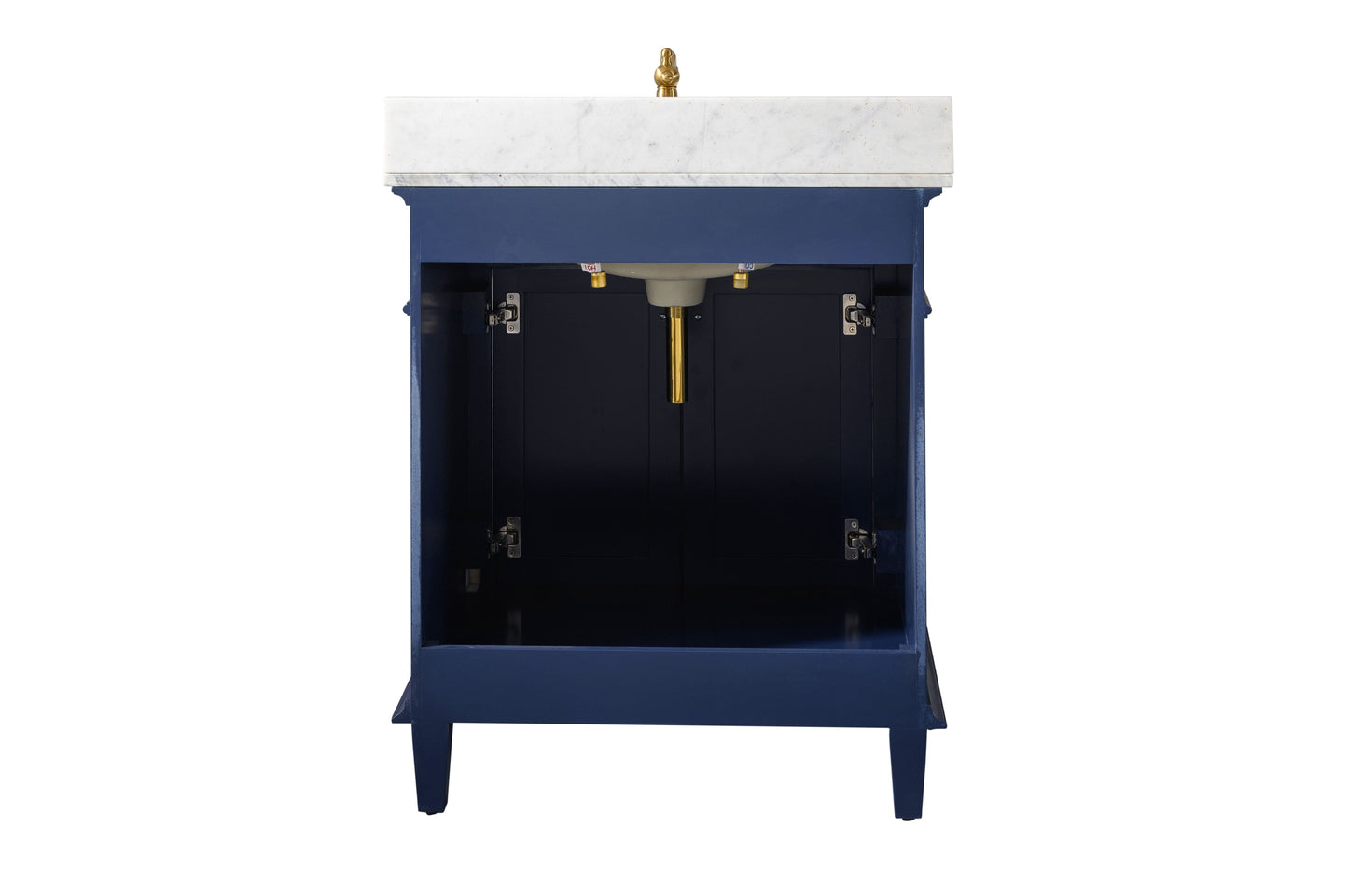 Legion Furniture WLF2230-B Legion Furniture WLF2230-B 30" Blue Finish Sink Vanity Cabinet with Carrara White Top