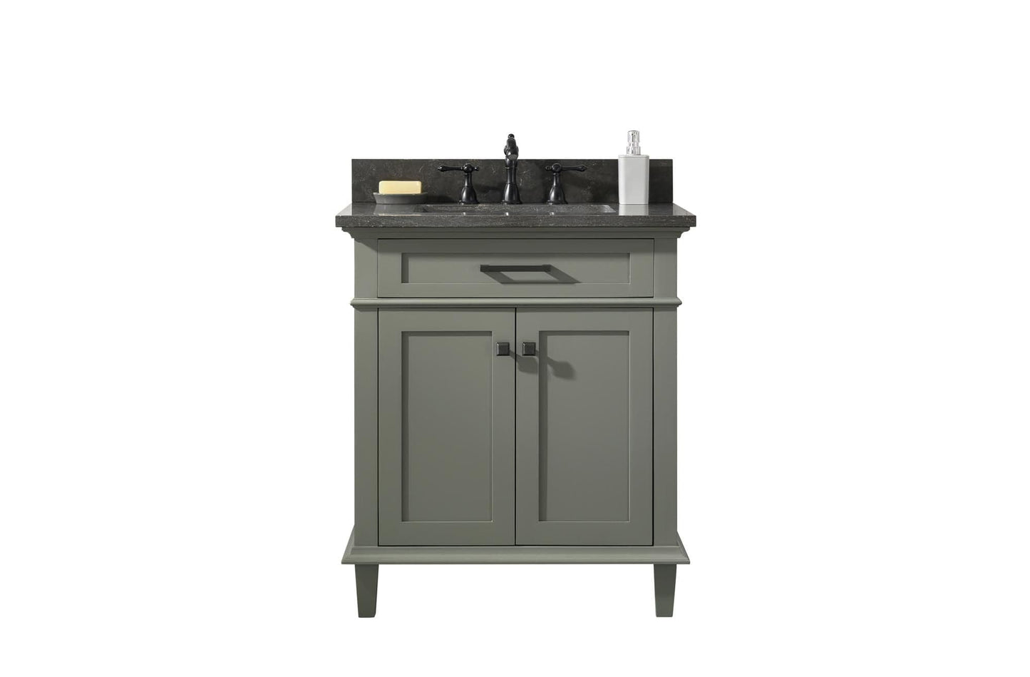 Legion Furniture WLF2230-PG Legion Furniture WLF2230-PG 30" Pewter Green Finish Sink Vanity Cabinet with Blue Limestone Top