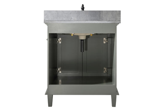 Legion Furniture WLF2230-PG Legion Furniture WLF2230-PG 30" Pewter Green Finish Sink Vanity Cabinet with Blue Limestone Top