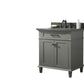 Legion Furniture WLF2230-PG Legion Furniture WLF2230-PG 30" Pewter Green Finish Sink Vanity Cabinet with Blue Limestone Top