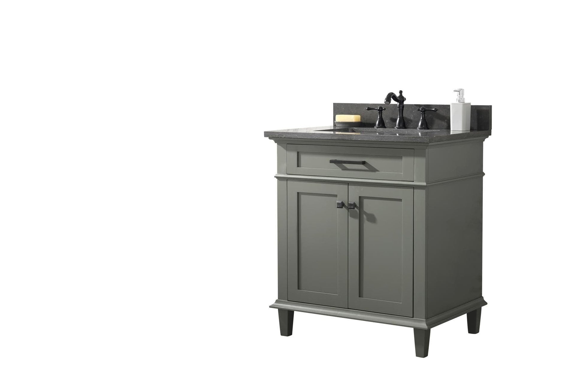 Legion Furniture WLF2230-PG Legion Furniture WLF2230-PG 30" Pewter Green Finish Sink Vanity Cabinet with Blue Limestone Top