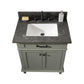 Legion Furniture WLF2230-PG Legion Furniture WLF2230-PG 30" Pewter Green Finish Sink Vanity Cabinet with Blue Limestone Top