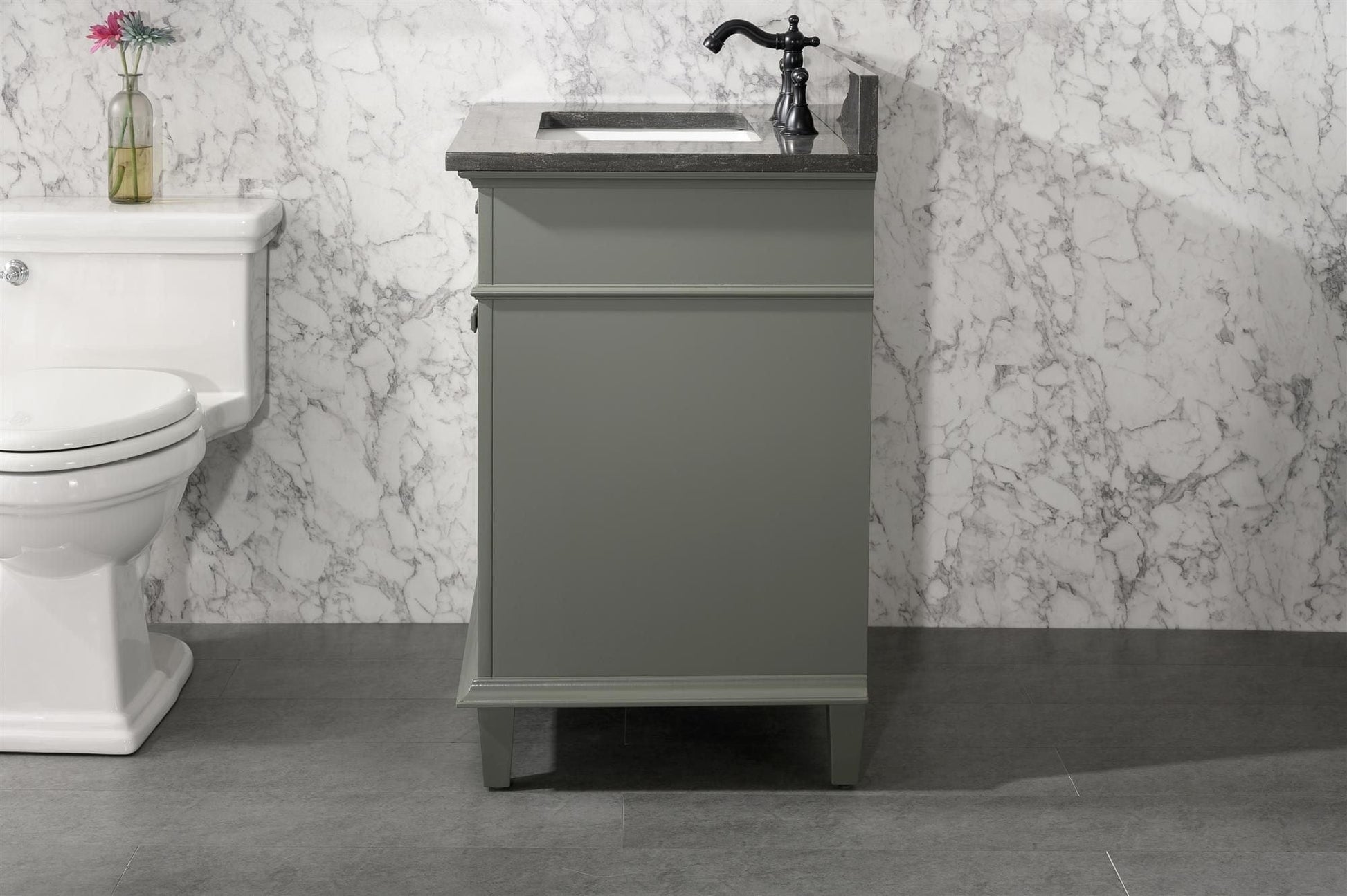 Legion Furniture WLF2230-PG Legion Furniture WLF2230-PG 30" Pewter Green Finish Sink Vanity Cabinet with Blue Limestone Top