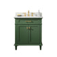 Legion Furniture WLF2230-VG Legion Furniture WLF2230-VG 30" Vogue Green Finish Sink Vanity Cabinet with Carrara White Top