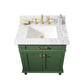 Legion Furniture WLF2230-VG Legion Furniture WLF2230-VG 30" Vogue Green Finish Sink Vanity Cabinet with Carrara White Top