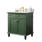 Legion Furniture WLF2230-VG Legion Furniture WLF2230-VG 30" Vogue Green Finish Sink Vanity Cabinet with Carrara White Top