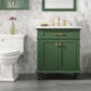 Legion Furniture WLF2230-VG Legion Furniture WLF2230-VG 30" Vogue Green Finish Sink Vanity Cabinet with Carrara White Top