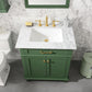 Legion Furniture WLF2230-VG Legion Furniture WLF2230-VG 30" Vogue Green Finish Sink Vanity Cabinet with Carrara White Top