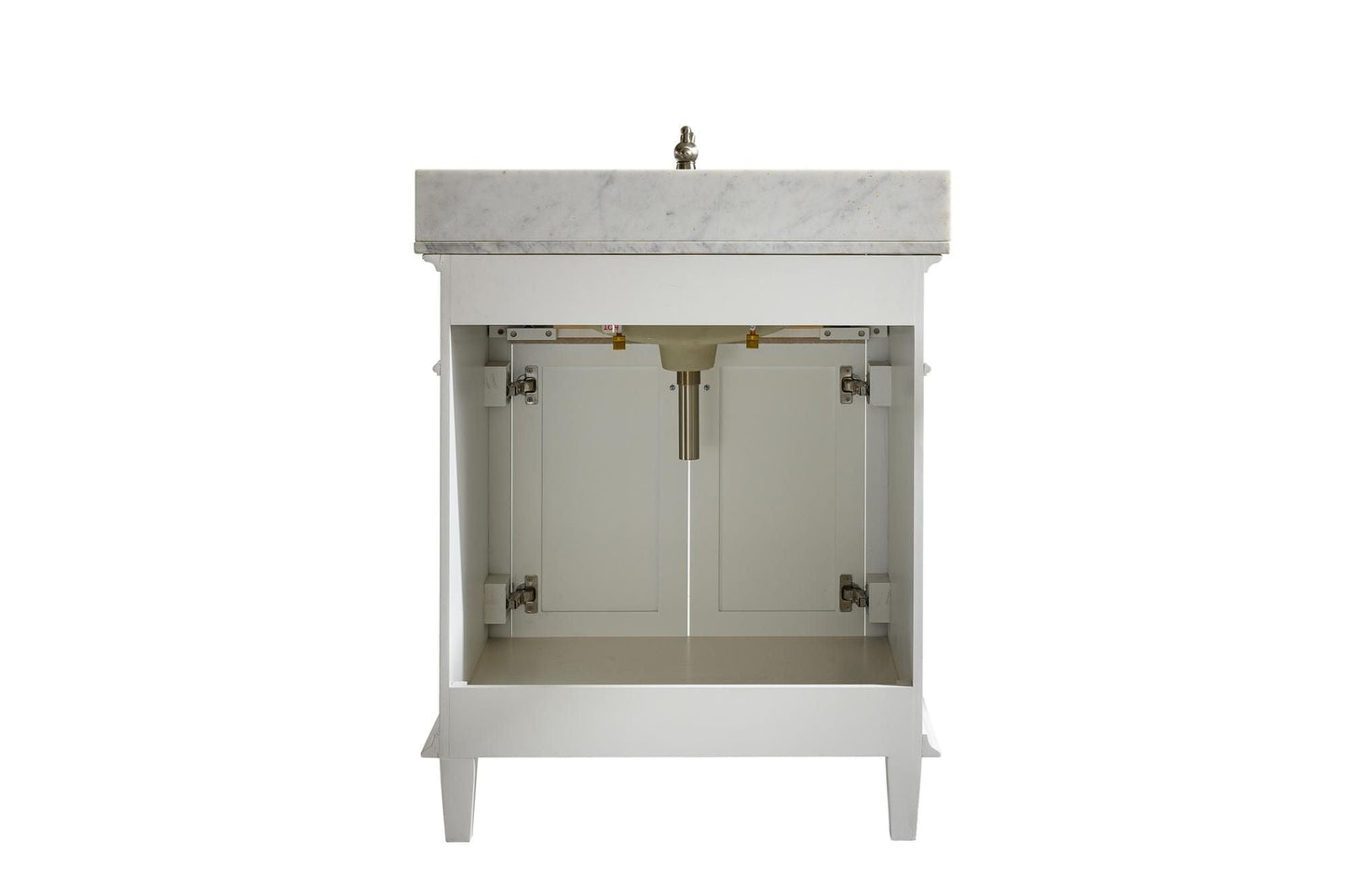 Legion Furniture WLF2230-W Legion Furniture WLF2230-W 30" White Finish Sink Vanity Cabinet with Carrara White Top