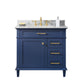 Legion Furniture WLF2236-B Legion Furniture WLF2236-B 36" Blue Finish Sink Vanity Cabinet with Carrara White Top