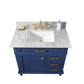 Legion Furniture WLF2236-B Legion Furniture WLF2236-B 36" Blue Finish Sink Vanity Cabinet with Carrara White Top