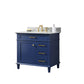 Legion Furniture WLF2236-B Legion Furniture WLF2236-B 36" Blue Finish Sink Vanity Cabinet with Carrara White Top