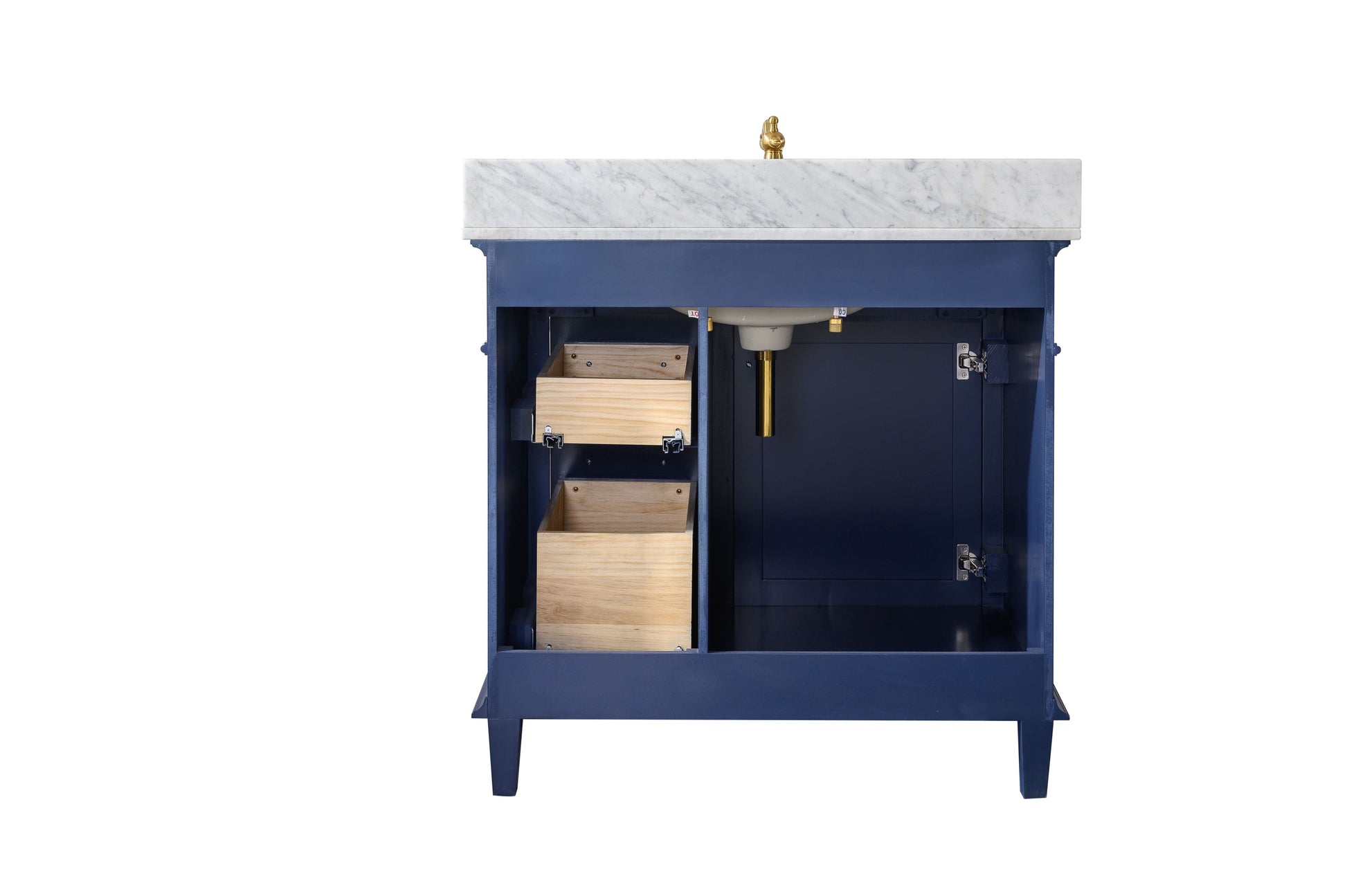 Legion Furniture WLF2236-B Legion Furniture WLF2236-B 36" Blue Finish Sink Vanity Cabinet with Carrara White Top