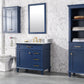 Legion Furniture WLF2236-B Legion Furniture WLF2236-B 36" Blue Finish Sink Vanity Cabinet with Carrara White Top