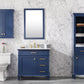 Legion Furniture WLF2236-B Legion Furniture WLF2236-B 36" Blue Finish Sink Vanity Cabinet with Carrara White Top